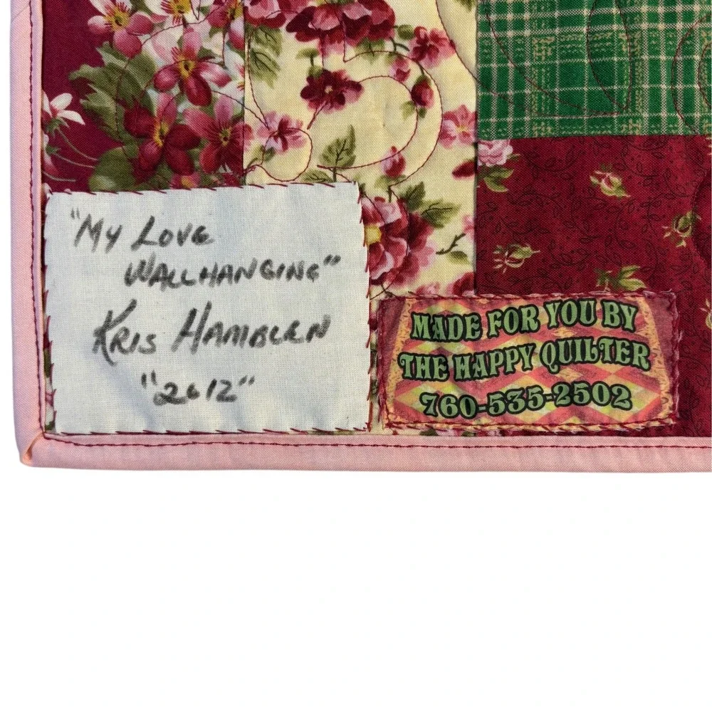 The Happy Quilter My Love Wall Hanging Kris Hamblen Floral Quilt 23.5